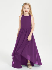 Asymmetrical Junior Bridesmaid Dresses with Scoop Neckline Grape