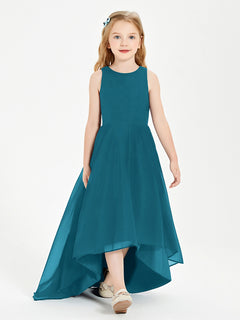 Asymmetrical Junior Bridesmaid Dresses with Scoop Neckline Ink Blue