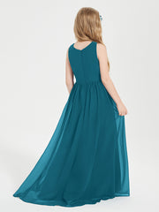 Asymmetrical Junior Bridesmaid Dresses with Scoop Neckline Ink Blue