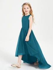 Asymmetrical Junior Bridesmaid Dresses with Scoop Neckline Ink Blue