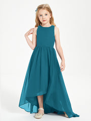 Asymmetrical Junior Bridesmaid Dresses with Scoop Neckline Ink Blue