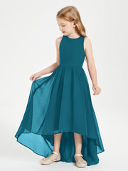 Asymmetrical Junior Bridesmaid Dresses with Scoop Neckline Ink Blue
