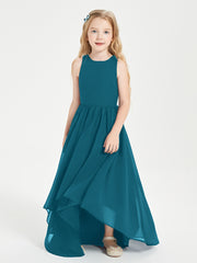 Asymmetrical Junior Bridesmaid Dresses with Scoop Neckline Ink Blue