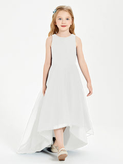 Asymmetrical Junior Bridesmaid Dresses with Scoop Neckline Ivory