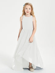 Asymmetrical Junior Bridesmaid Dresses with Scoop Neckline Ivory