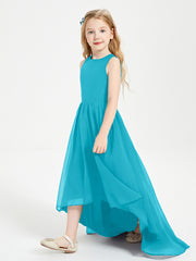 Asymmetrical Junior Bridesmaid Dresses with Scoop Neckline Jade