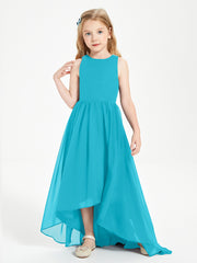 Asymmetrical Junior Bridesmaid Dresses with Scoop Neckline Jade