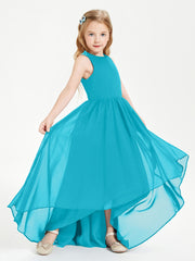 Asymmetrical Junior Bridesmaid Dresses with Scoop Neckline Jade