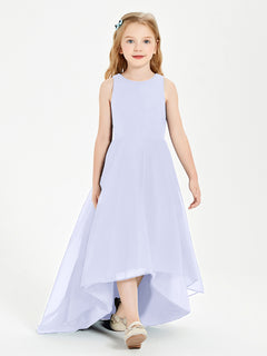 Asymmetrical Junior Bridesmaid Dresses with Scoop Neckline Lavender