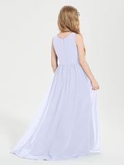 Asymmetrical Junior Bridesmaid Dresses with Scoop Neckline Lavender