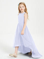 Asymmetrical Junior Bridesmaid Dresses with Scoop Neckline Lavender
