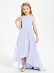 Asymmetrical Junior Bridesmaid Dresses with Scoop Neckline Lavender