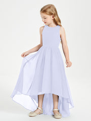 Asymmetrical Junior Bridesmaid Dresses with Scoop Neckline Lavender