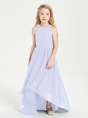 Asymmetrical Junior Bridesmaid Dresses with Scoop Neckline Lavender