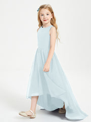 Asymmetrical Junior Bridesmaid Dresses with Scoop Neckline Mist