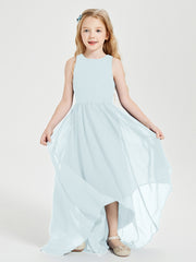 Asymmetrical Junior Bridesmaid Dresses with Scoop Neckline Mist