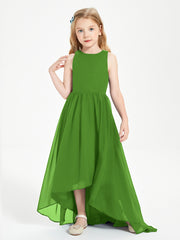 Asymmetrical Junior Bridesmaid Dresses with Scoop Neckline Moss