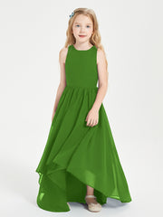 Asymmetrical Junior Bridesmaid Dresses with Scoop Neckline Moss