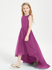 Asymmetrical Junior Bridesmaid Dresses with Scoop Neckline Orchid
