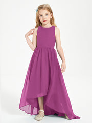 Asymmetrical Junior Bridesmaid Dresses with Scoop Neckline Orchid
