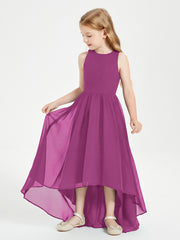Asymmetrical Junior Bridesmaid Dresses with Scoop Neckline Orchid