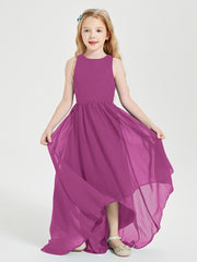 Asymmetrical Junior Bridesmaid Dresses with Scoop Neckline Orchid