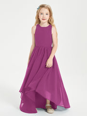 Asymmetrical Junior Bridesmaid Dresses with Scoop Neckline Orchid