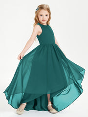 Asymmetrical Junior Bridesmaid Dresses with Scoop Neckline Peacock