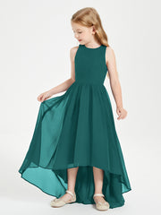 Asymmetrical Junior Bridesmaid Dresses with Scoop Neckline Peacock