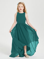 Asymmetrical Junior Bridesmaid Dresses with Scoop Neckline Peacock