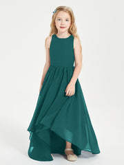 Asymmetrical Junior Bridesmaid Dresses with Scoop Neckline Peacock