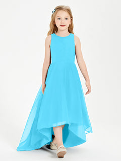 Asymmetrical Junior Bridesmaid Dresses with Scoop Neckline Pool