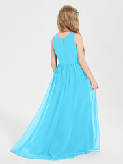 Asymmetrical Junior Bridesmaid Dresses with Scoop Neckline Pool