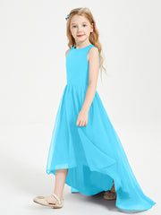 Asymmetrical Junior Bridesmaid Dresses with Scoop Neckline Pool