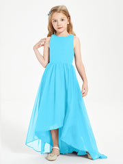 Asymmetrical Junior Bridesmaid Dresses with Scoop Neckline Pool