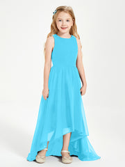 Asymmetrical Junior Bridesmaid Dresses with Scoop Neckline Pool