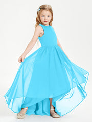Asymmetrical Junior Bridesmaid Dresses with Scoop Neckline Pool