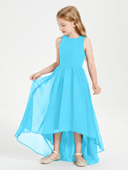 Asymmetrical Junior Bridesmaid Dresses with Scoop Neckline Pool