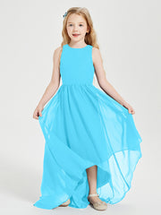 Asymmetrical Junior Bridesmaid Dresses with Scoop Neckline Pool