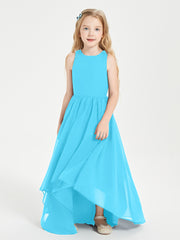 Asymmetrical Junior Bridesmaid Dresses with Scoop Neckline Pool
