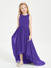 Asymmetrical Junior Bridesmaid Dresses with Scoop Neckline Regency