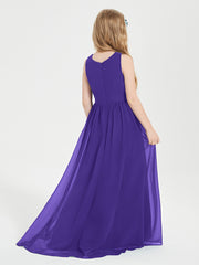 Asymmetrical Junior Bridesmaid Dresses with Scoop Neckline Regency