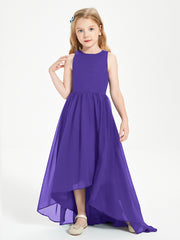 Asymmetrical Junior Bridesmaid Dresses with Scoop Neckline Regency