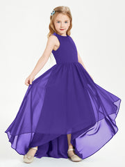 Asymmetrical Junior Bridesmaid Dresses with Scoop Neckline Regency