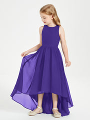 Asymmetrical Junior Bridesmaid Dresses with Scoop Neckline Regency