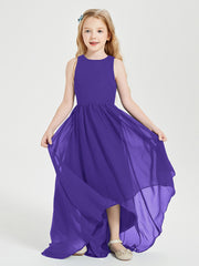 Asymmetrical Junior Bridesmaid Dresses with Scoop Neckline Regency