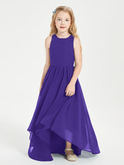 Asymmetrical Junior Bridesmaid Dresses with Scoop Neckline Regency