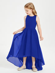Asymmetrical Junior Bridesmaid Dresses with Scoop Neckline Royal Blue