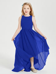 Asymmetrical Junior Bridesmaid Dresses with Scoop Neckline Royal Blue