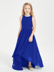 Asymmetrical Junior Bridesmaid Dresses with Scoop Neckline Royal Blue